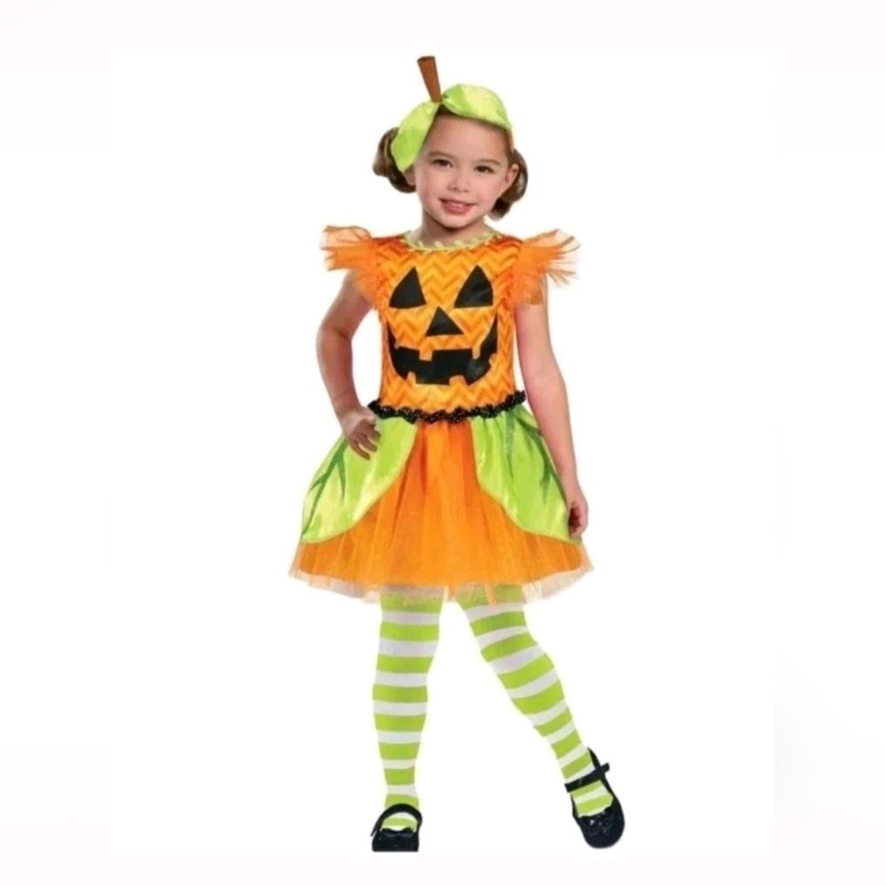 Pumpkin Jack O Lantern Girls Size 6/6X Halloween Costume New